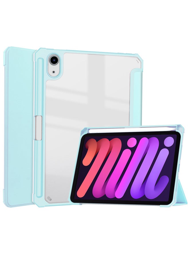 Protective Case For IPad Mini 7 Tablet PC Tri-Fold Acrylic Soft Case Pen Slot IPadmini7 Leather Case
